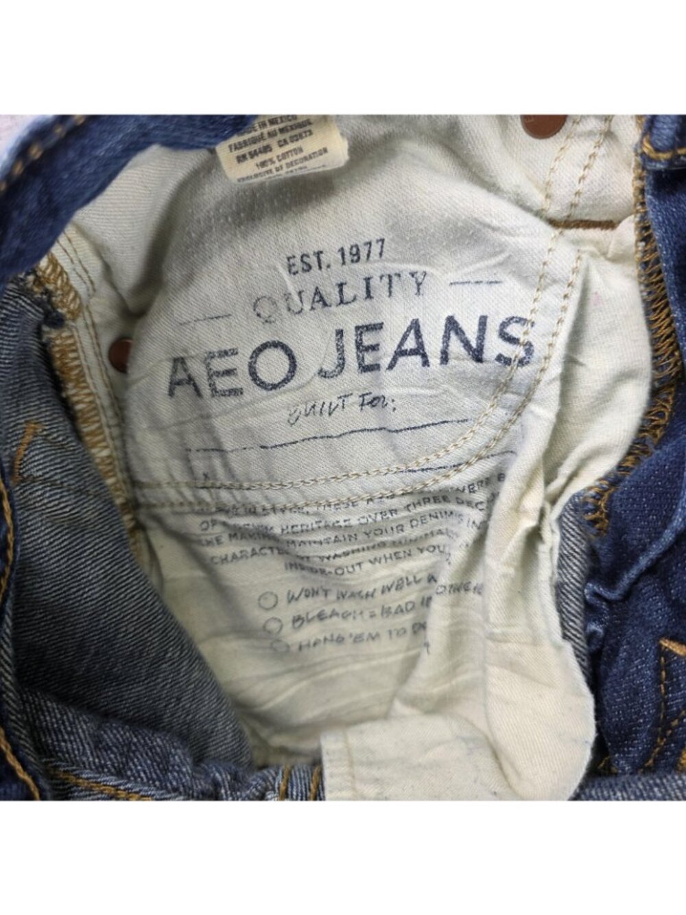 American Eagle Outfitters AEO Jeans Mens 28x30 Blue Slim Straight Denim Pockets - Picture 10 of 10